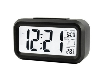 972 digitalni hodiny s alarmem black