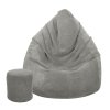 Sedací vak XXXXL + ZDARMA podnožník XL PLYŠ Šedý