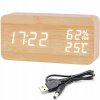 LED digitální hodiny s budíkem a teploměrem