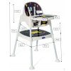 Krzeselko do karmienia 3 w 1 Stars od PRIMABOBO Kolor Biel Czern