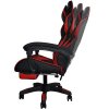 Herní židle s podnožníkem černo červená (13)