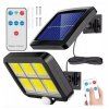 Solární LED světlo 100W venkovní s pohybovým čidlem a dálkovým ovládáním - IP44, 1000 lumenů, kabel 5m