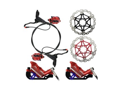 Hydraulické kotúčové brzdy so 4 piestami set