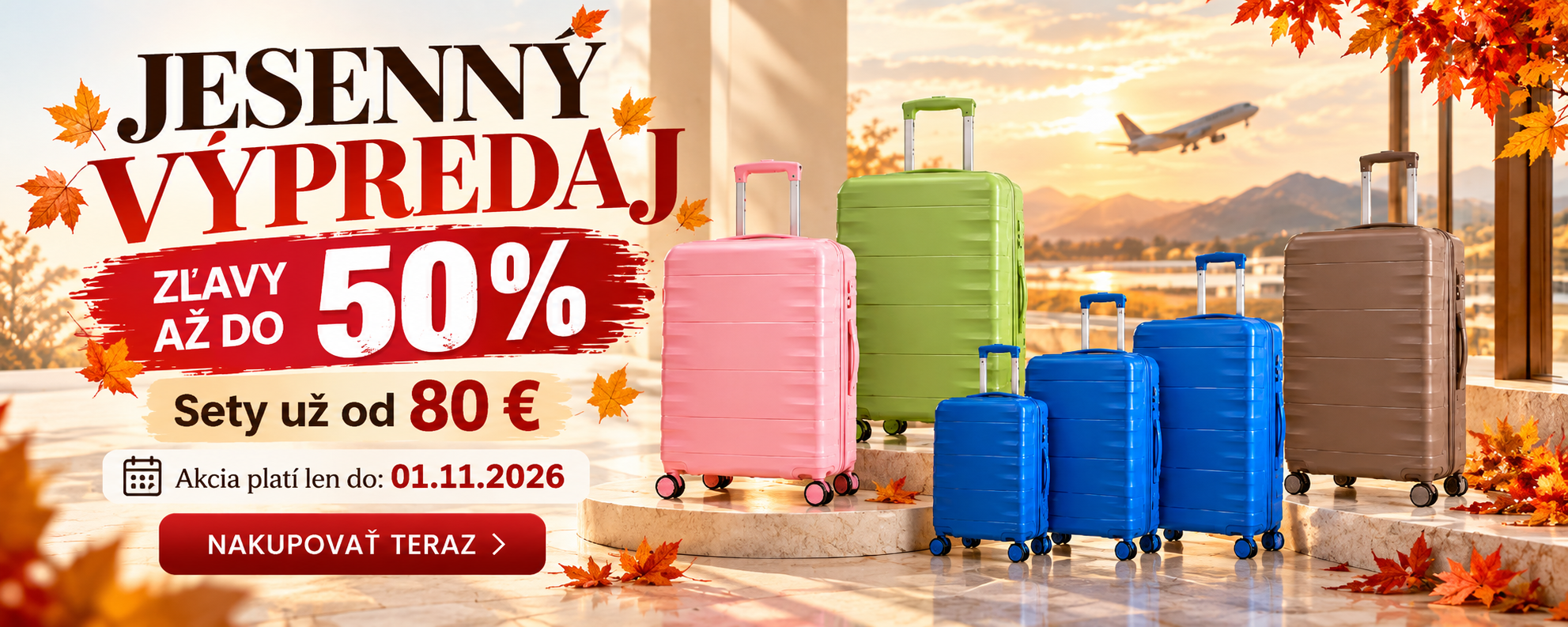 Posezónny výpredaj cestovných kufrov – zľavy až do 50 %