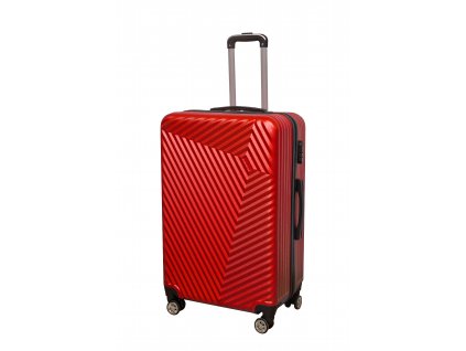 Veľký cestovný kufor na kolieskach Squareshine červený + darček v hodnote 20 eur