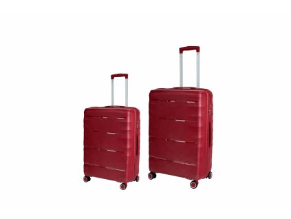 Set cestovných kufrov Premium Bordový príručný a stredný Polypropylén + darček v hodnote 20 eur