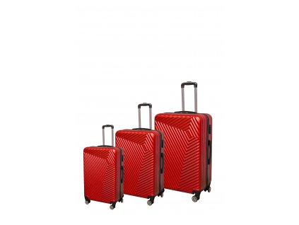 Set cestovných kufrov Squareshine červený + darček v hodnote 20 eur