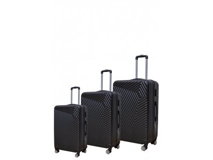 Set cestovných kufrov Squareshine čierny + darček v hodnote 20 eur