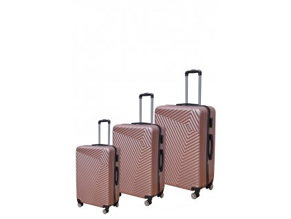 Set cestovných kufrov Squareshine ružový + darček v hodnote 20 eur