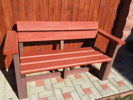 02 ba. All-plastic bench 3 + 2 with armrests, 180 cm