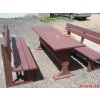 02 gd. Classic table and 2 benches with backrest