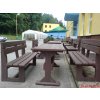 02 gd. Classic table and 2 benches with backrest