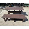 02 gf. Classic table and 2 benches without backrest