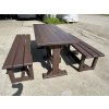02 gf. Classic table and 2 benches without backrest