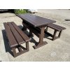02 gf. Classic table and 2 benches without backrest