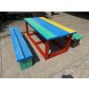02 gl. Children's table set with 2 benches without backrest