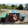 02 gl. Kindertafelset met 2 bankjes zonder rugleuning