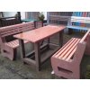 02 ga. Sada 2 masívnych lavíc L-bench a stôl