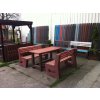 02 ga. Sada 2 masívnych lavíc L-bench a stôl