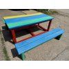 07 eb. Set kindertafel met 2 bankjes zonder rugleuning