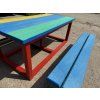 07 eb. Set kindertafel met 2 bankjes zonder rugleuning