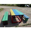 07 eb. Set kindertafel met 2 bankjes zonder rugleuning