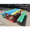 07 eb. Set kindertafel met 2 bankjes zonder rugleuning