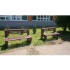 02 a. Massive single coloured L-bench seat with backrest