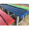 02 da. Bench without backrest 180 cm, different colour versions.