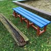 02 da. Bench without backrest 180 cm, different colour versions.