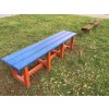 02 da. Bench without backrest 180 cm, different colour versions.