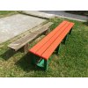02 da. Bench without backrest 180 cm, different colour versions.