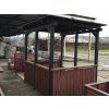 09 d. Gazebo with a flat roof - brown, blac, gray