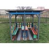 09 da. Gazebo with a flat roof - coloured