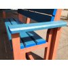 02 ba. All-plastic bench 3 + 2 with armrests, 180 cm