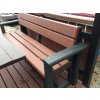 02 ba. All-plastic bench 3 + 2 with armrests, 180 cm