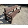 02 ba. All-plastic bench 3 + 2 with armrests, 180 cm