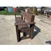 02 ba. All-plastic bench 3 + 2 with armrests, 180 cm