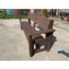 02 ba. All-plastic bench 3 + 2 with armrests, 180 cm