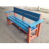 02 ba. Panca interamente in plastica 3 + 2 con braccioli, 180 cm