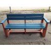 02 ba. Panca interamente in plastica 3 + 2 con braccioli, 180 cm