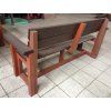 02 ba. Panca interamente in plastica 3 + 2 con braccioli, 180 cm