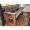 02 ba. All-plastic bench 3 + 2 with armrests, 180 cm