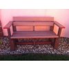 02 bb. Plastic, brick coloured bench with back and arm rests, 120 cm