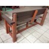 02 b. All-plastic bench 3+2 with armrest, 200 cm