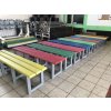 07 ib. Bench with 3 boards for sitting, coloured