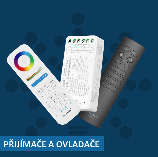 Ovládací prvky pro LED osvětlení pomocí stmívačů MiBOXER