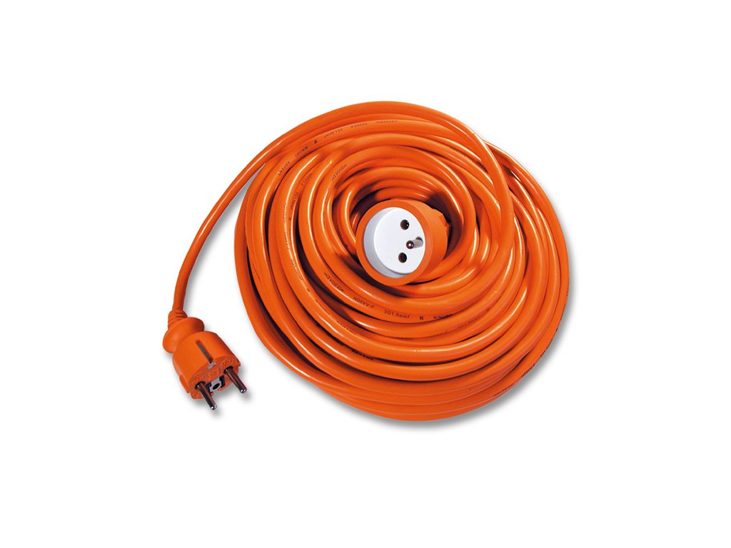 Prodlužovací kabel 20 metrů oranžové barvy