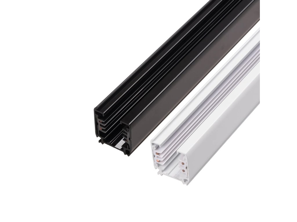 Stropní kolejnice závěsná lišta pro bodové reflektory 3f třífázová LED svítidla. Délka 1m 100cm barva bílá černá, systém Nordic GLOBAL Trac PRO profil.