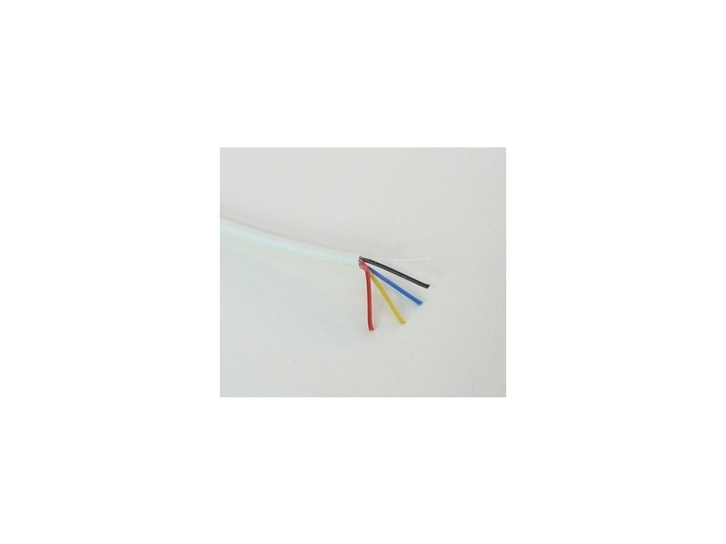 RGB kabel kulatý 4x0,2mm Doporučené max. napětí 50V Max. zatížení 12V 72W, 24V 144W
